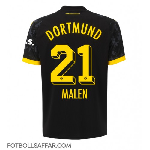 Borussia Dortmund Donyell Malen #21 Bortatröja 2023-24 Kortärmad
